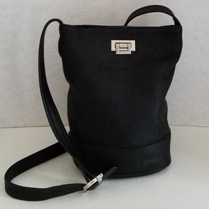 Tignanello Pebbled Leather Crossbody Bucket Bag